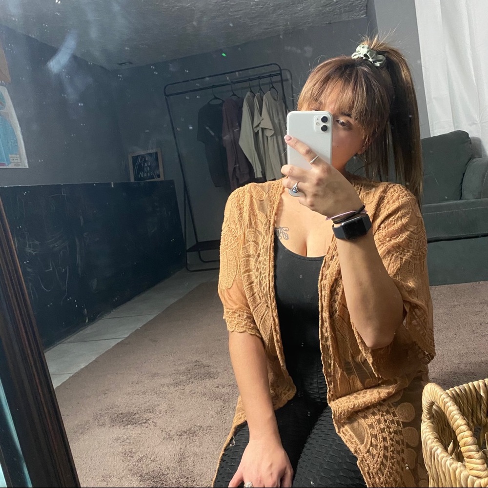 Sand see through kimono